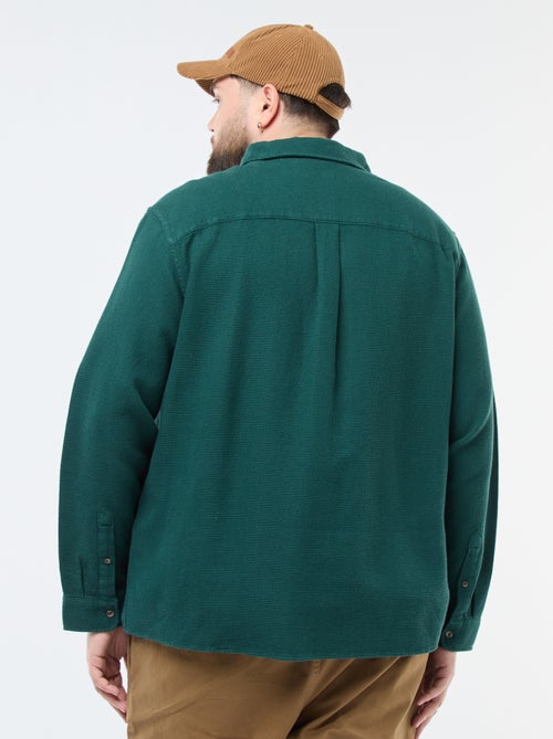 Textured Solid Shirt - Kiabi