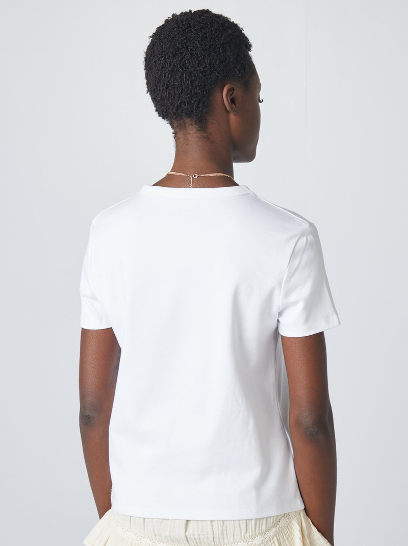 Thick cotton T-shirt white - Kiabi
