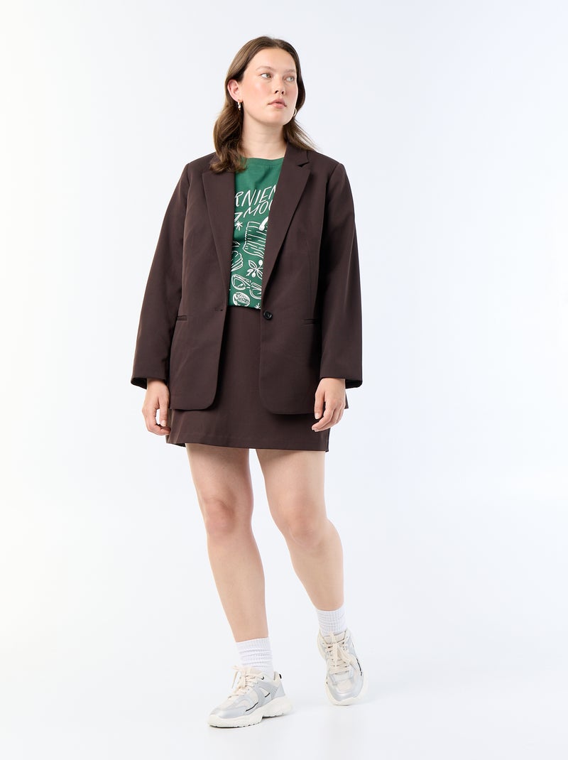 Thick knit skort Brown - Kiabi