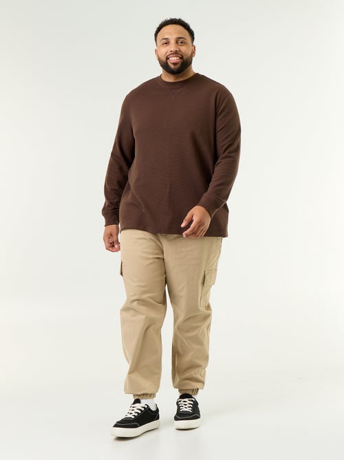 Thick long-sleeved round-neck t-shirt - Kiabi