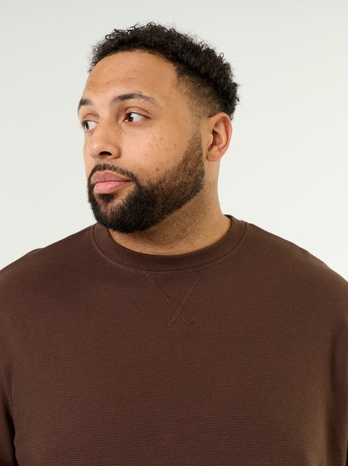 Thick long-sleeved round-neck t-shirt - Kiabi