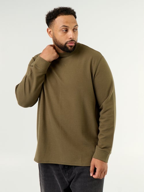 Thick long-sleeved round-neck t-shirt - Kiabi