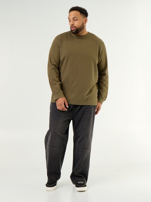 Thick long-sleeved round-neck t-shirt - Kiabi
