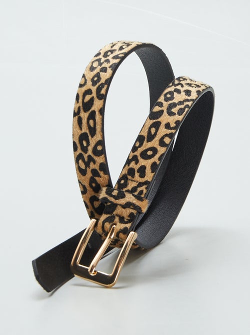 Thin leopard print belt - Kiabi