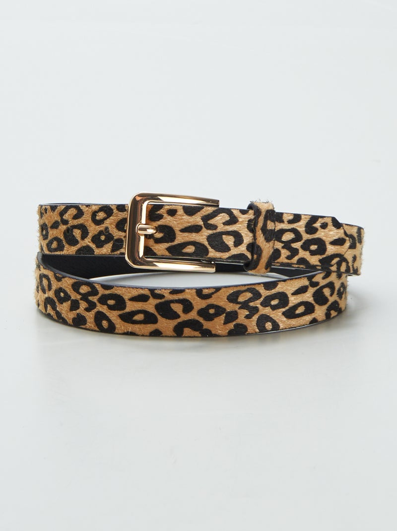 Thin leopard print belt BROWN - Kiabi