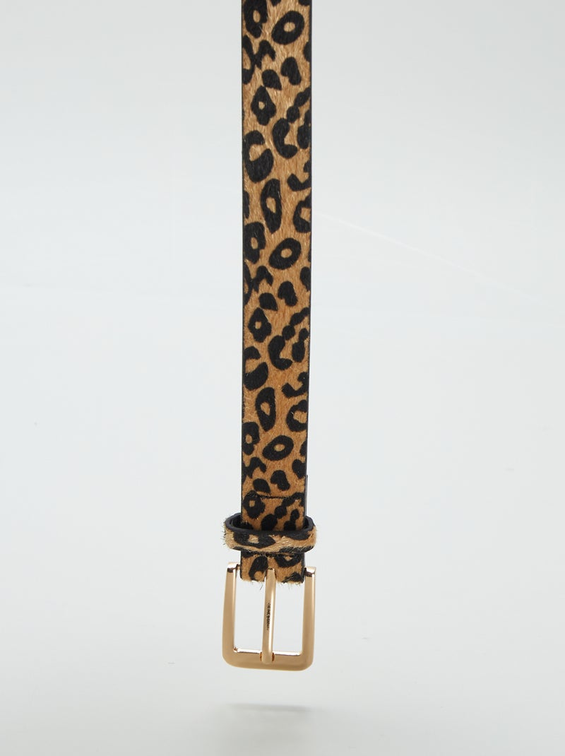Thin leopard print belt BROWN - Kiabi