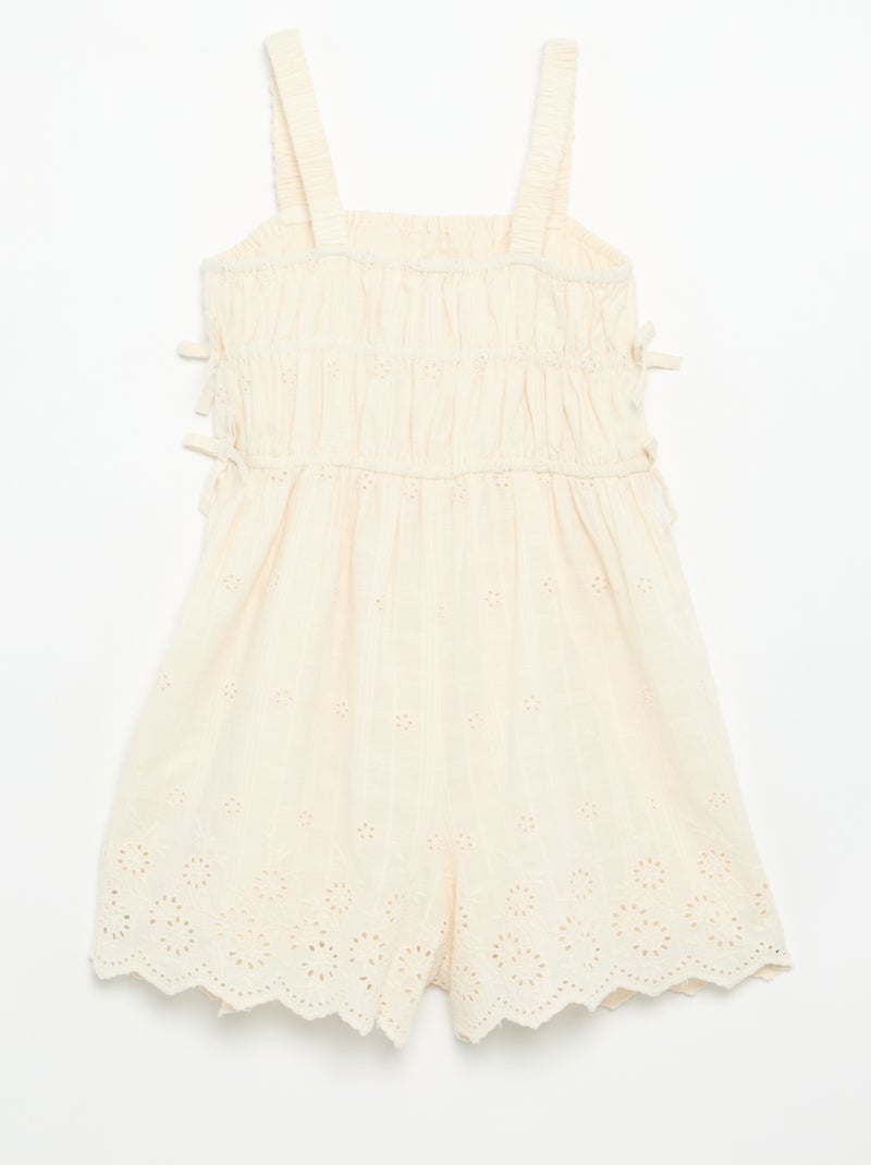 Thin-strap dress with all-over embroidery White - Kiabi