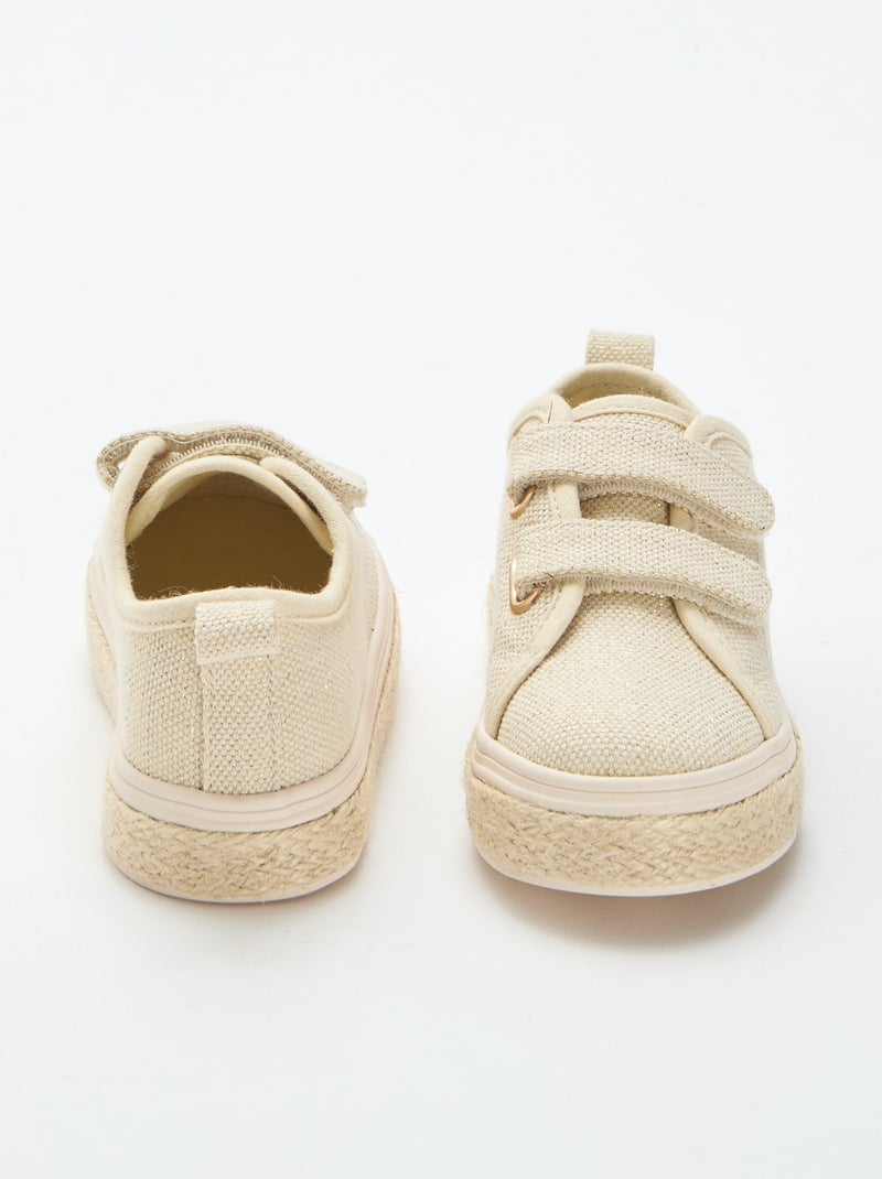 Tiefe Canvas-Sneakers mit Bastsohle GELB - Kiabi
