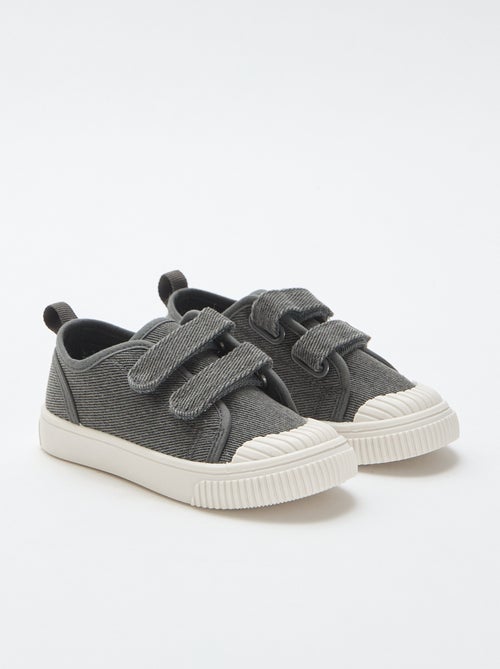 Tiefe Canvas-Sneakers mit Klettverschluss - Kiabi