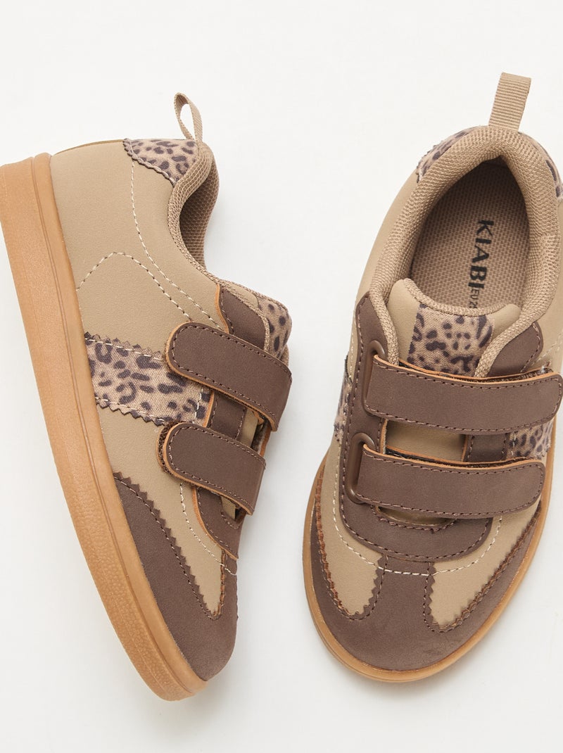 Tiefe Sneakers mit Klettverschluss Leopard - Kiabi