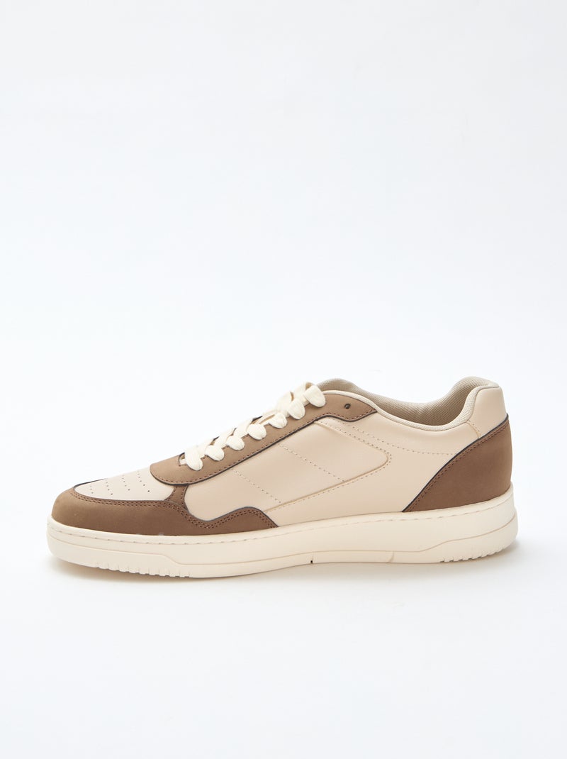 Tiefe Sneakers mit zweifarbigem Design Beige - Kiabi