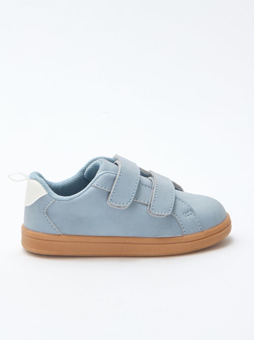 Tiefe zweifarbige Sneakers aus Wildlederimitat mit Klettverschluss - Kiabi