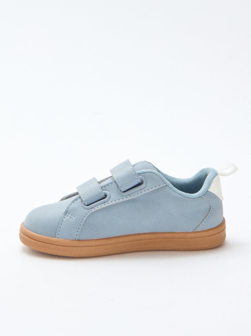 Tiefe zweifarbige Sneakers aus Wildlederimitat mit Klettverschluss - Kiabi