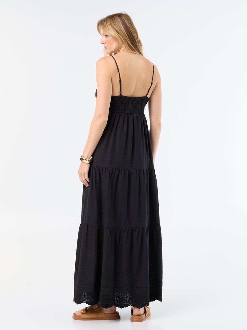 Tiered long dress Black - Kiabi