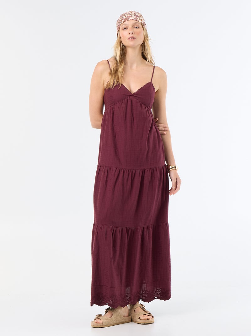 Tiered long dress Red - Kiabi
