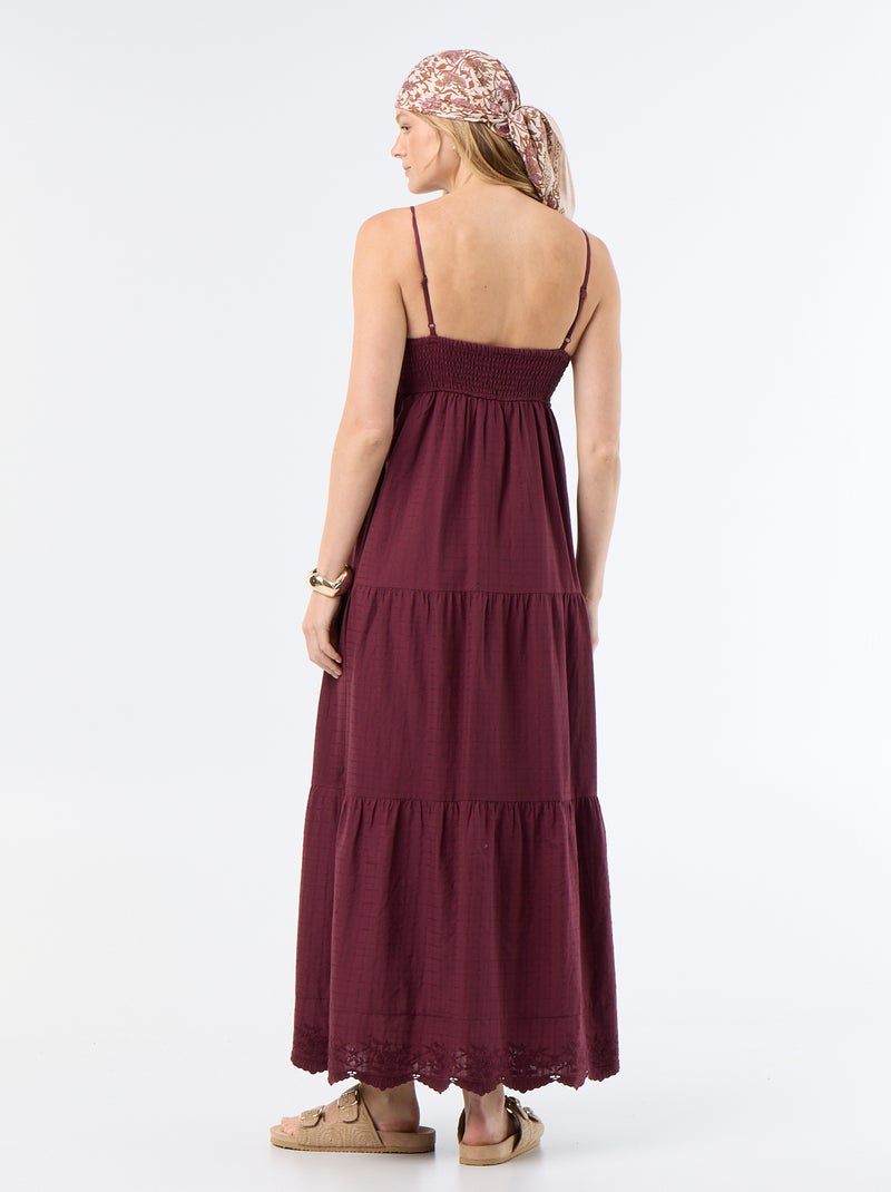 Tiered long dress Red - Kiabi