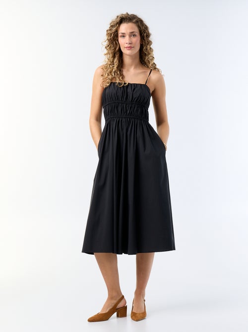 Tiered Solid Maxi Dress - Kiabi Tiered Solid Maxi Dress - Kiabi