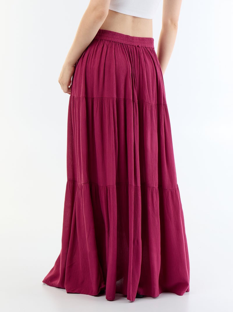 Tiered Solid Skirt Purple - Kiabi