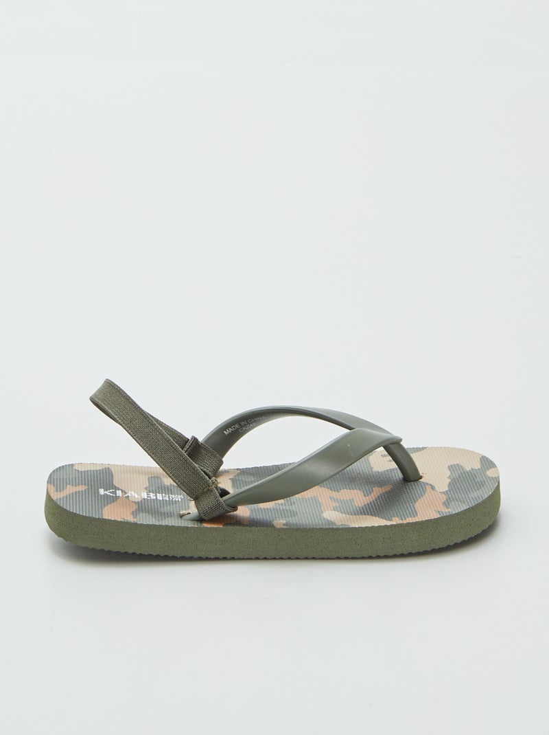 Tongs à motif KAKI - Kiabi