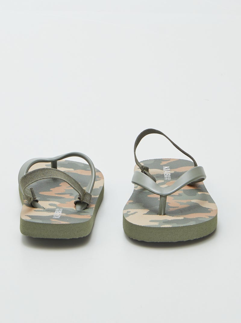 Tongs à motif KAKI - Kiabi