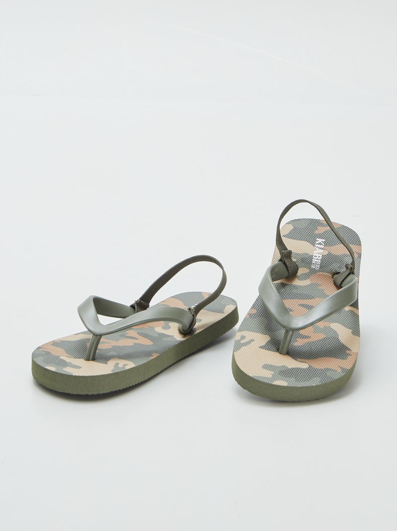 Tongs à motif KAKI - Kiabi