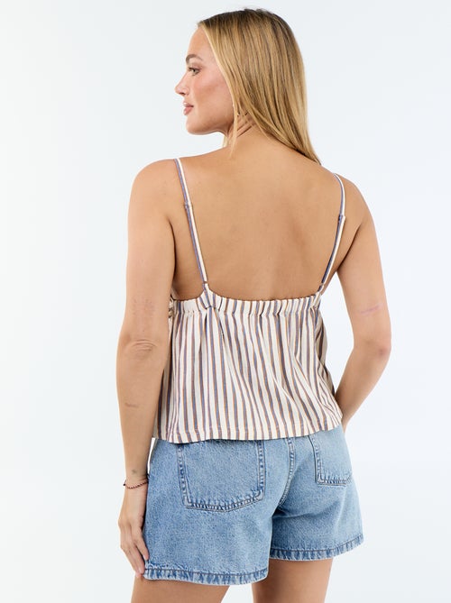 Top à bretelles en lin mélangé - Kiabi