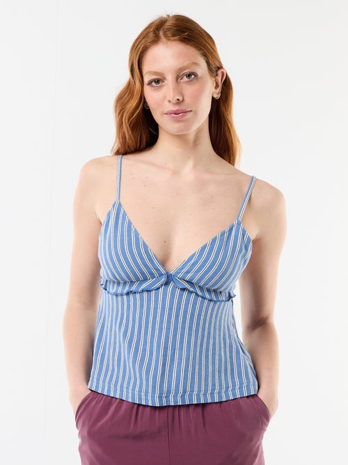 Top à bretelles en lin mélangé - Kiabi