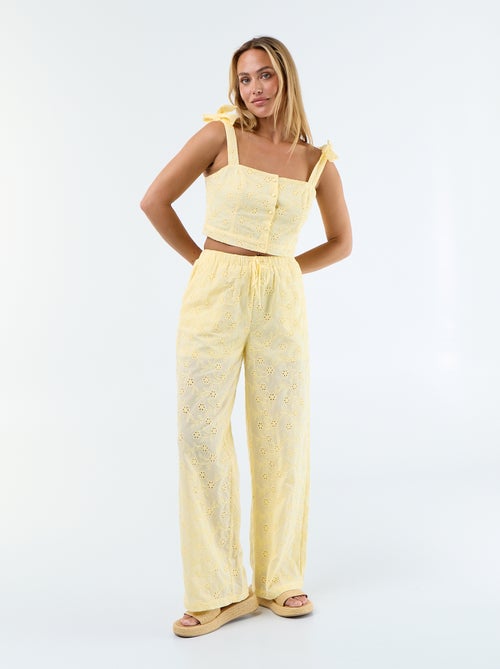 Top à bretelles noeud en coton - Kiabi