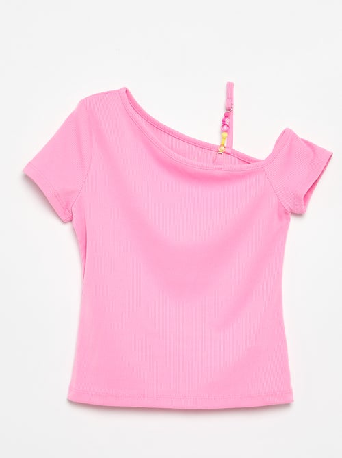 Top a costine con scollo asimmetrico - Kiabi Top a costine con scollo asimmetrico - Kiabi