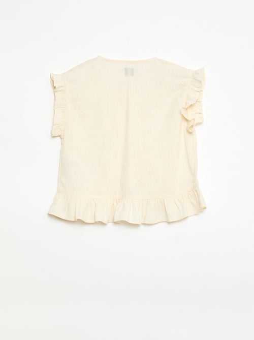 Top à volants en lin mélangé - Kiabi