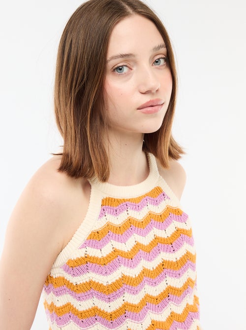 Top all'uncinetto con giromanica all'americana - Kiabi