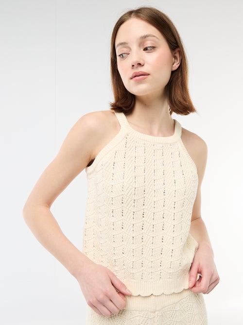 Top all'uncinetto con giromanica all'americana - Kiabi