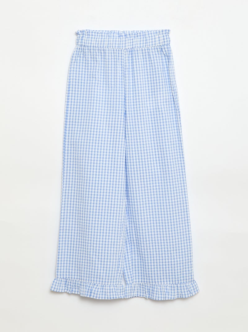 Top and Trousers Set with Cotton Details Blue - Kiabi