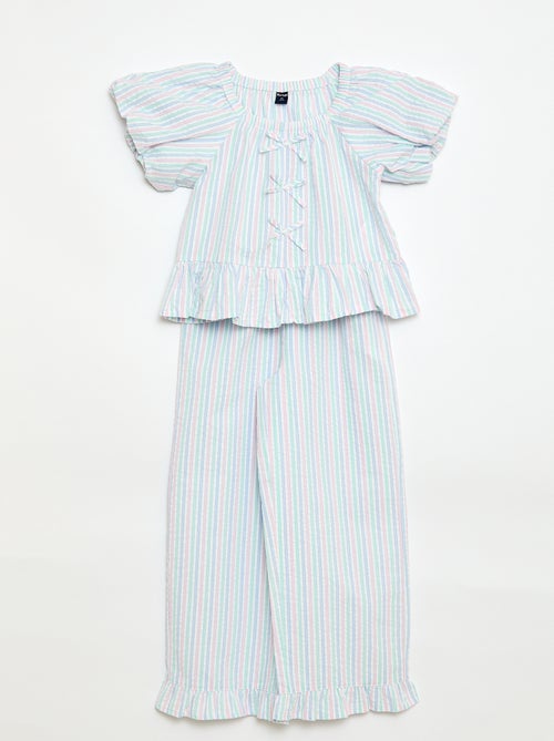 Top and Trousers Set with Cotton Details - Kiabi
