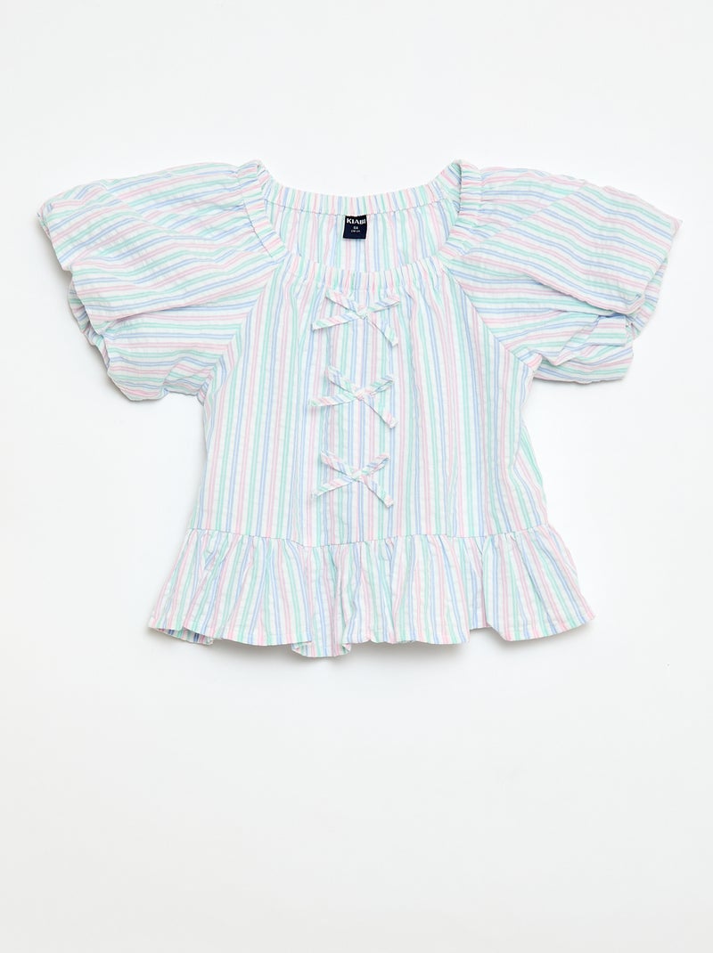 Top and Trousers Set with Cotton Details White - Kiabi