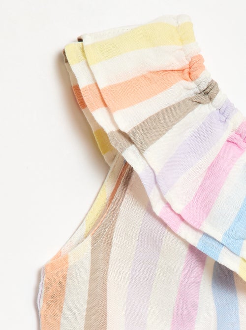 Top asymétrique à bretelles avec volants - Kiabi