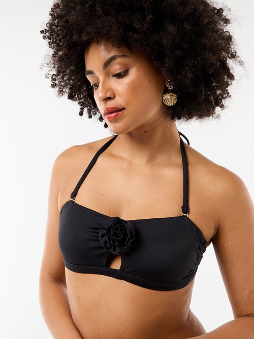 Top bikini a fascia con dettaglio fiore in rilievo - Kiabi