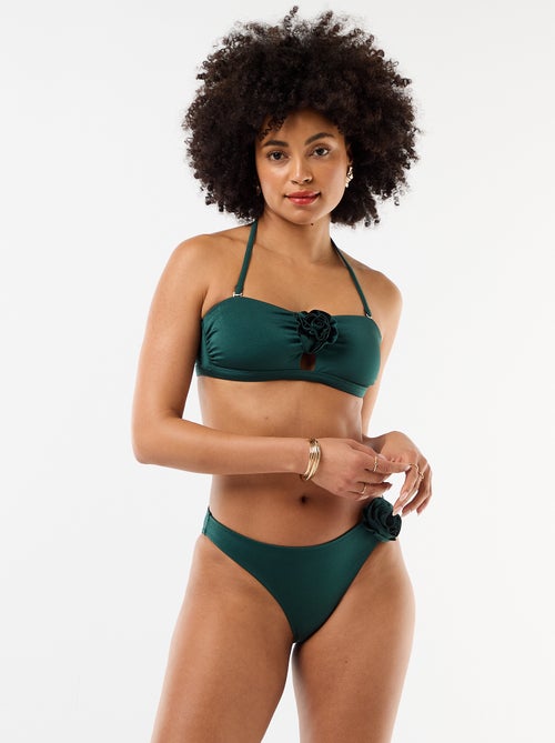 Top bikini a fascia con dettaglio fiore in rilievo - Kiabi