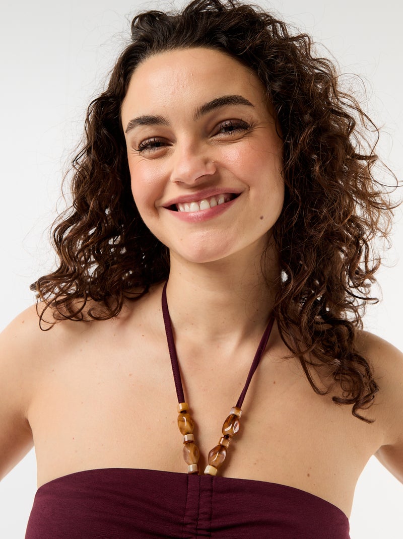 Top bustier avec tour de cou Marron - Kiabi