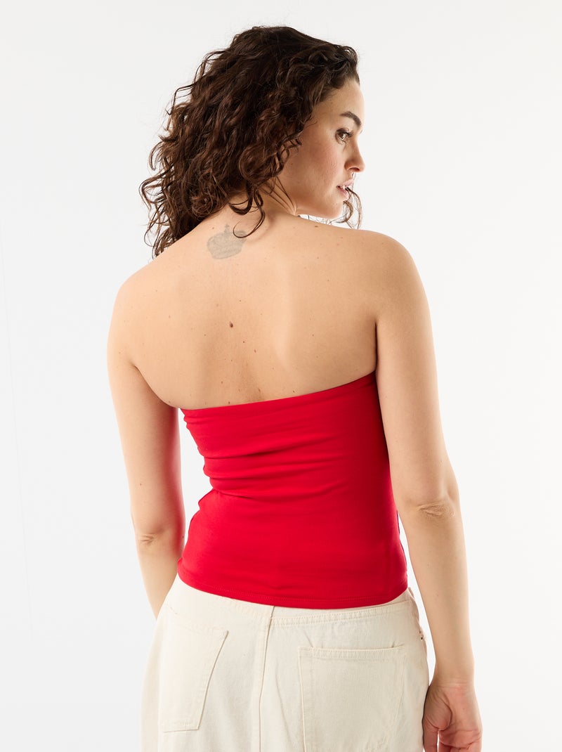 Top bustier Rouge - Kiabi