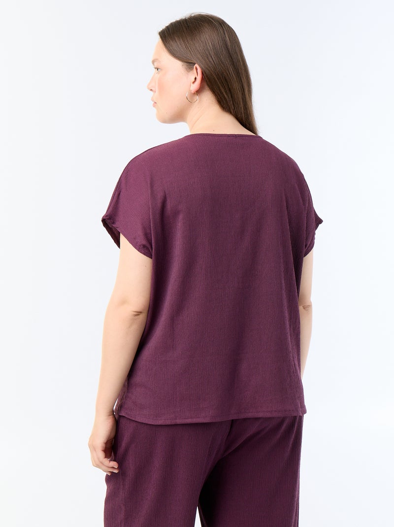 Top con bottoni dorati Viola - Kiabi