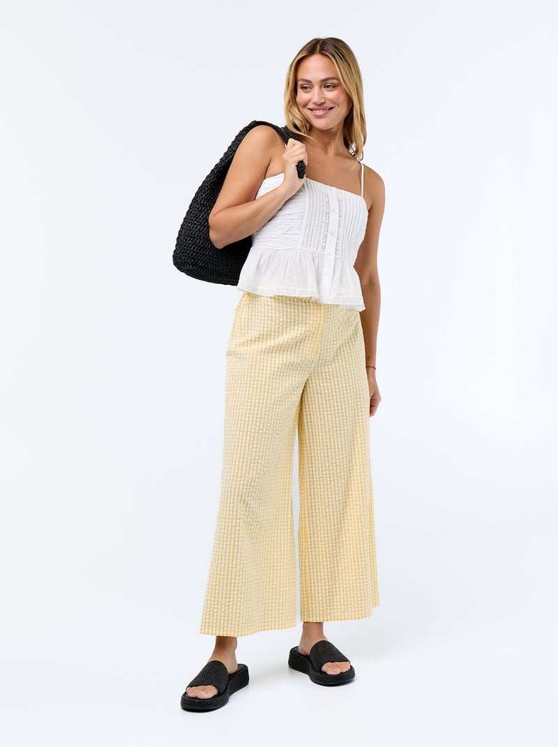 Top cropped fines bretelles Blanc - Kiabi