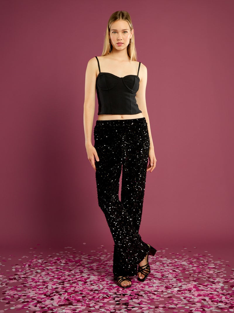 Top cropped style corset Noir - Kiabi