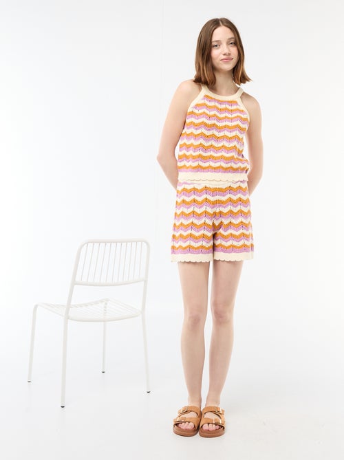 Top en crochet à emmanchures américaines - Kiabi