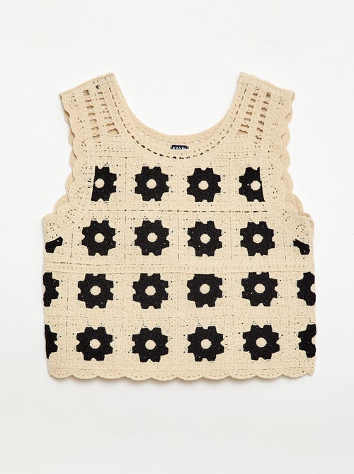 Top en crochet à motif - Kiabi
