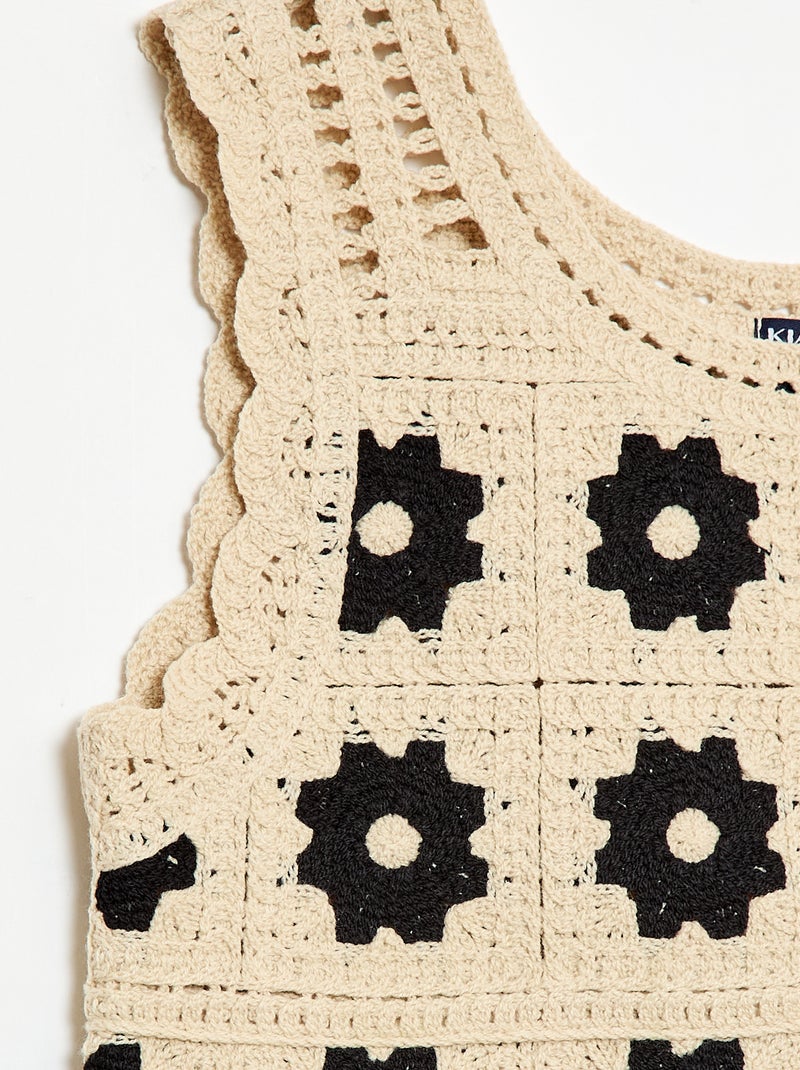 Top en crochet à motif Beige - Kiabi