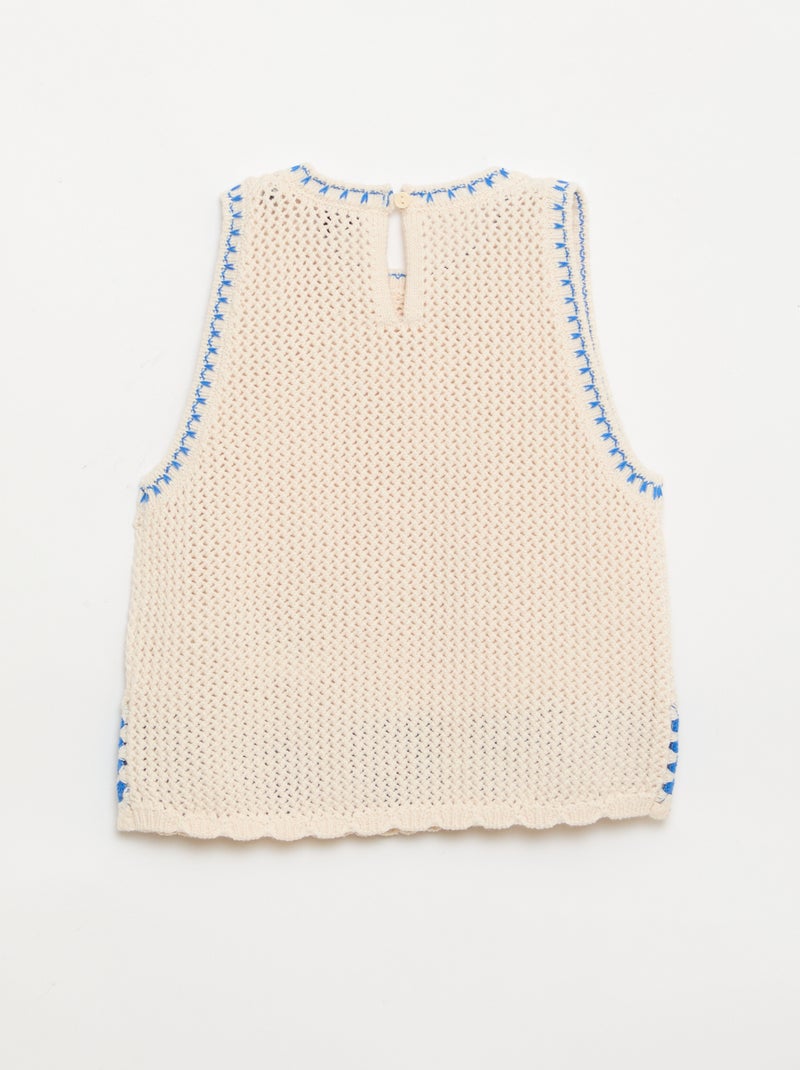 Top en crochet sans manches Beige - Kiabi