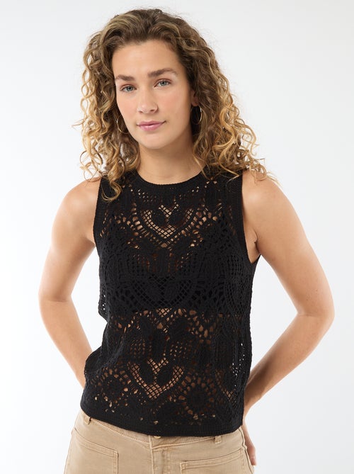 Top en crochet sans manches - Kiabi