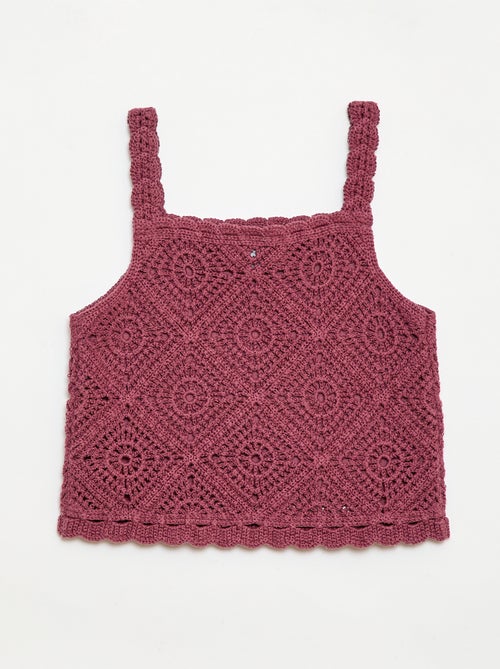 Top en crochet uni - Kiabi