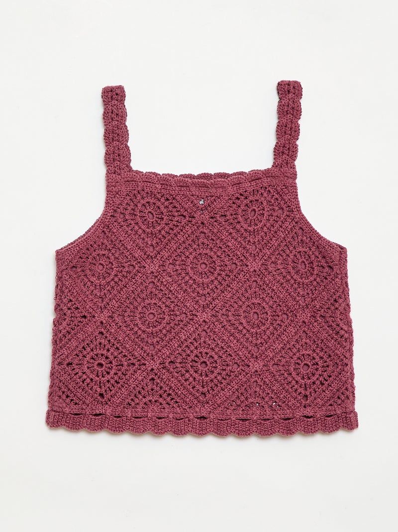 Top en crochet uni Violet - Kiabi